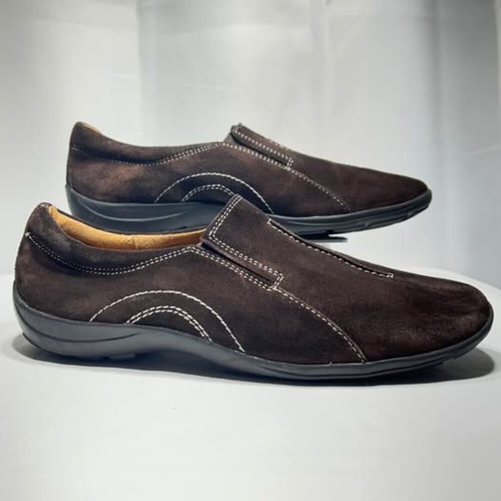 Naturalizer Brown Suede Contrast Stitch Loafers Womens 8.5 Comfort Flats